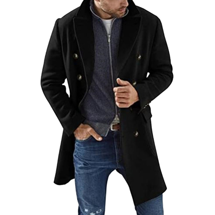 Elegant double-breasted coat for men with stylish button details Lune London