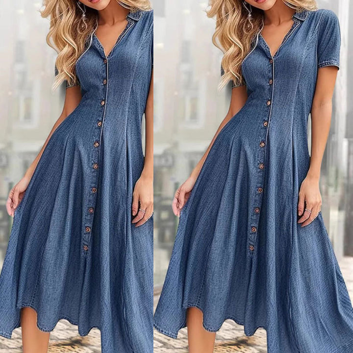 Lune London women's buttoned midi denim dress