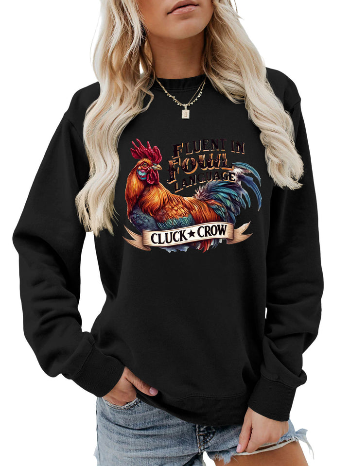 Sweat-shirt pour femmes avec motif de poulet humoristique et coupe confortable Chic & Stil