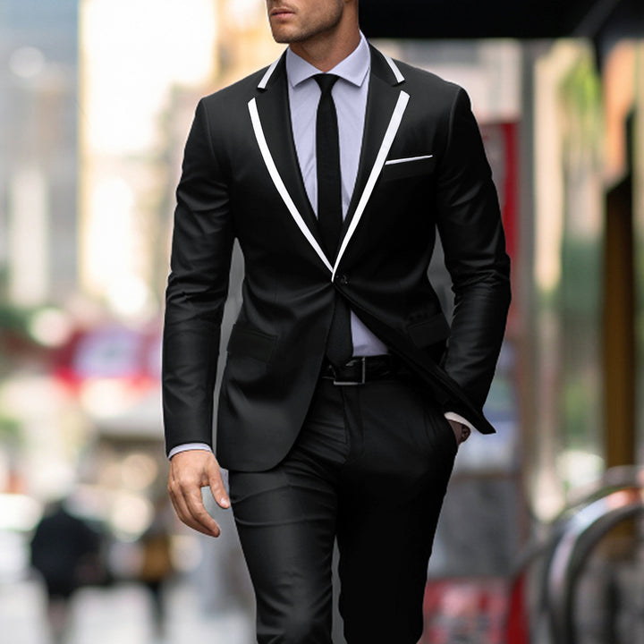 Elegant suit for men with contrast lapel Lune London