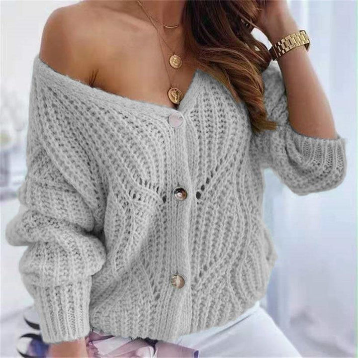 Cardigan en tricot épais pour femmes avec un design ouvert avantageux et des détails de boutons décoratifs Chic & Stil