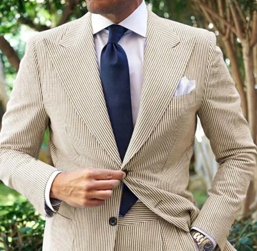Lune London striped elegant suit jacket for men