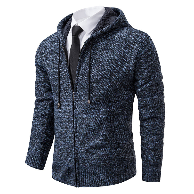 Men's knit jacket with modern cut and practical zipper Lune London