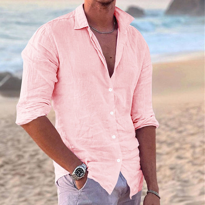 Men's Lightweight Casual Linen Button-Down Shirt Lune London