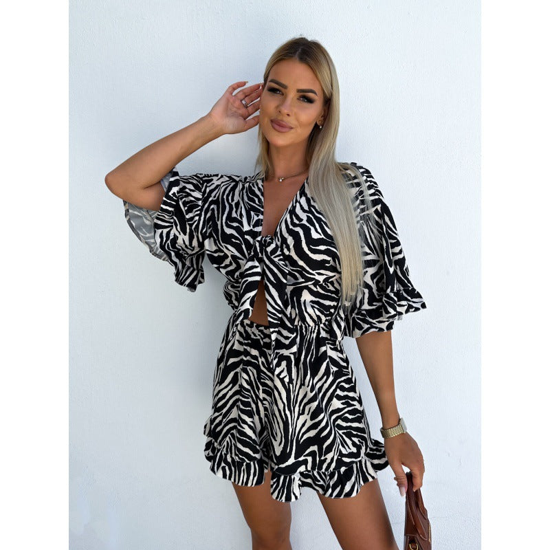 Lune London Zebra Print Mini Wrap Dress for Women