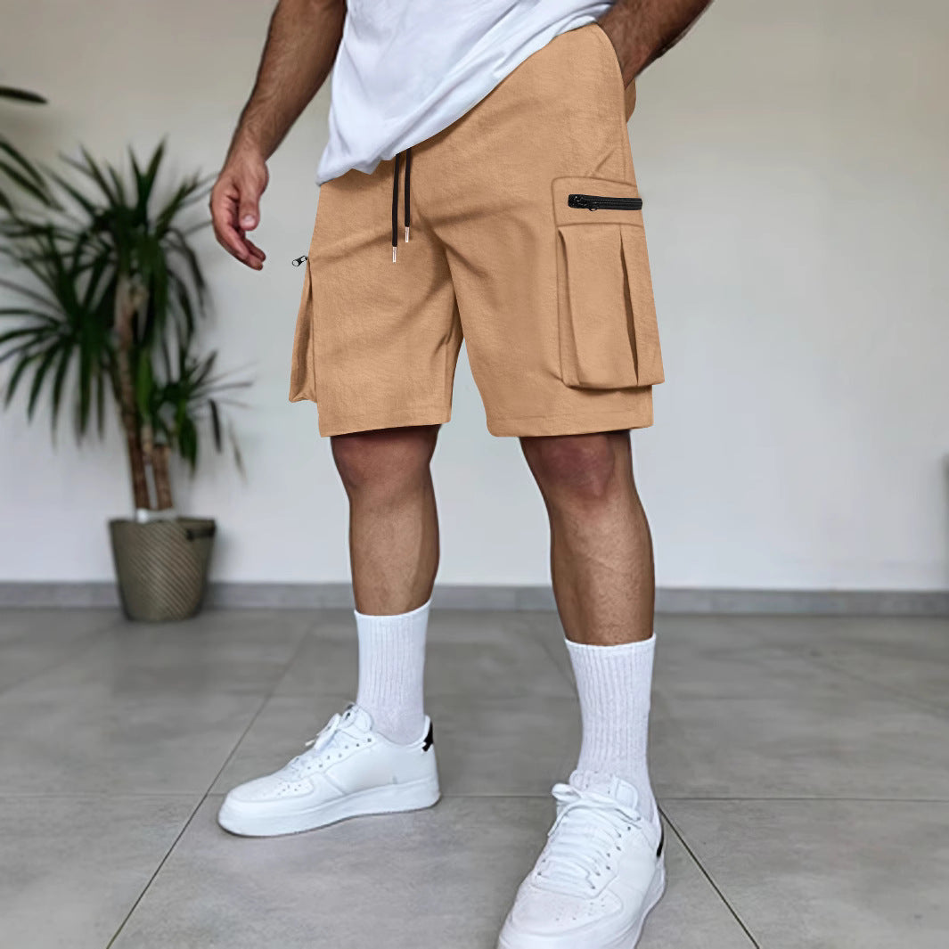 Shorts cargo utilitaires pour hommes avec poches à fermeture éclair Lune London