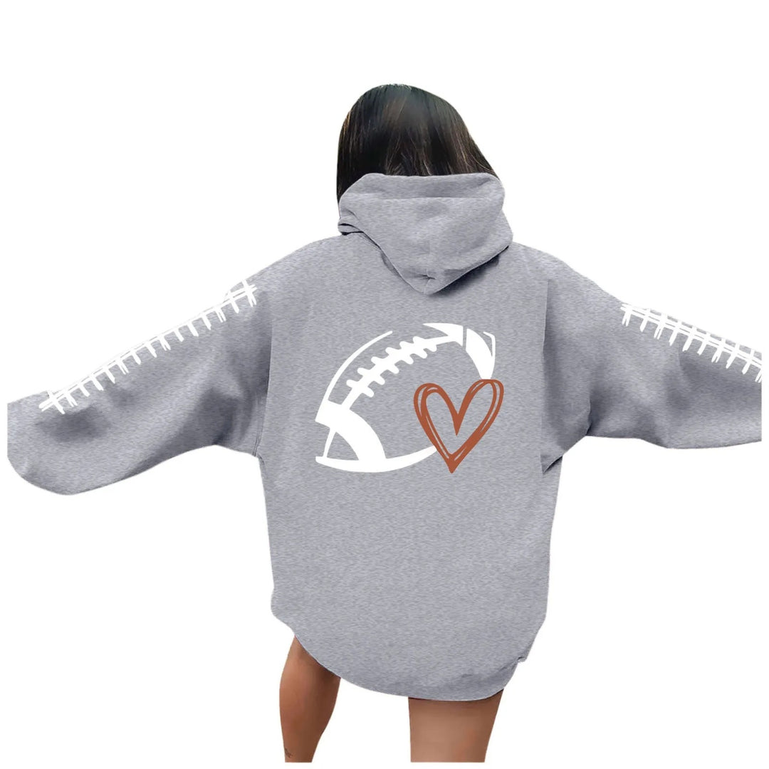 Sweat à capuche pour femmes avec motif de football créatif et coupe décontractée Chic & Stil