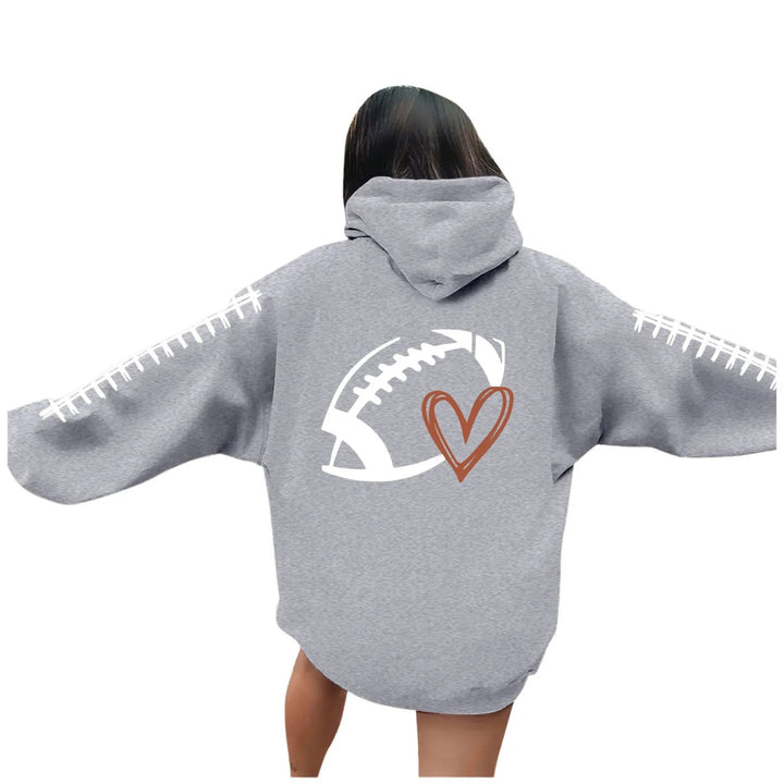 Sweat à capuche pour femmes avec motif de football créatif et coupe décontractée Chic & Stil