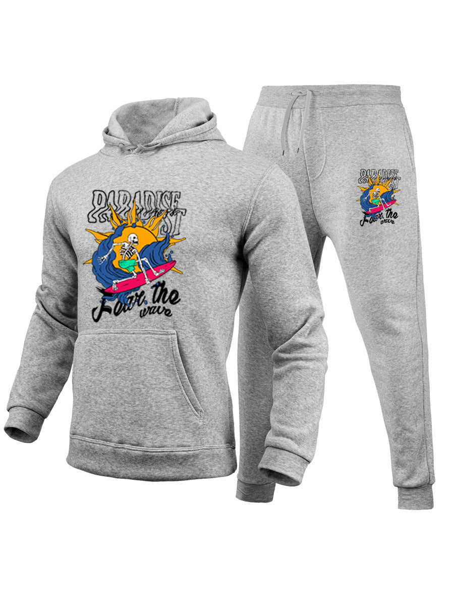 Women's hoodie and jogger pants set with unique surf pattern Lune London