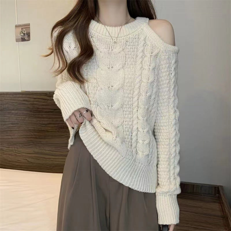 Pull en tricot épais pour femmes avec détail aux épaules dans un look décontracté Chic & Stil