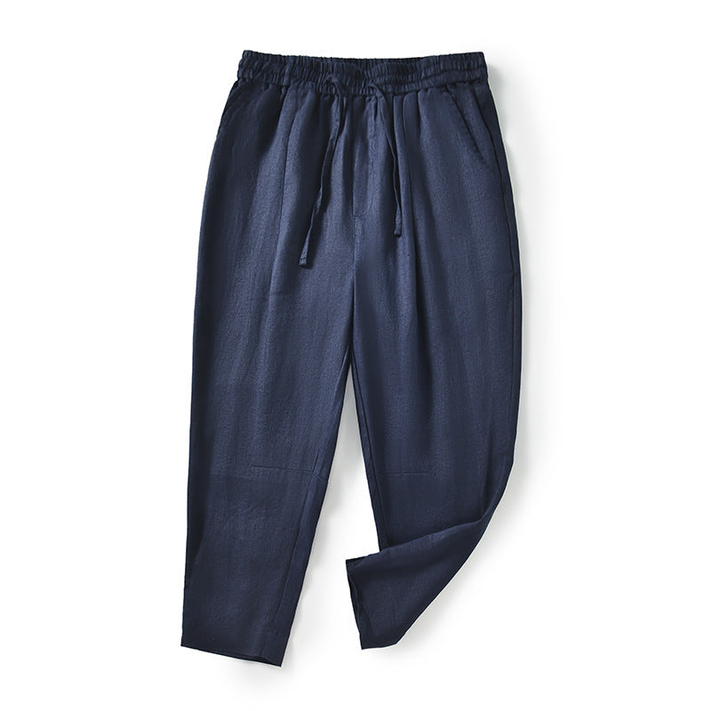 Casual linen pants for women with an elastic waist and practical side pockets Lune London