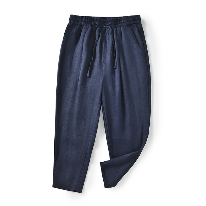 Casual linen pants for women with an elastic waist and practical side pockets Lune London
