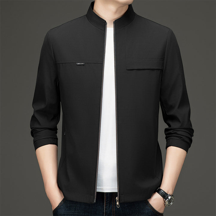 Elegant and sporty transition jacket for men with high collar Lune London