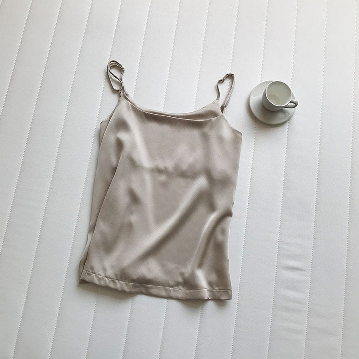 Ladies luxury satin top spaghetti Lune London