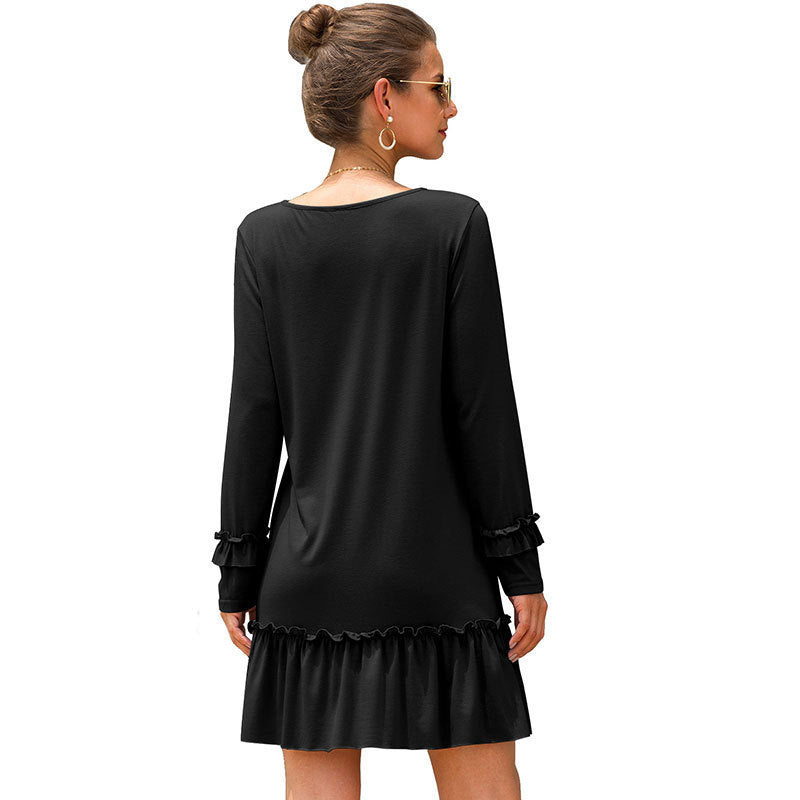Mini dress for women with V-neck and flutter sleeves Lune London