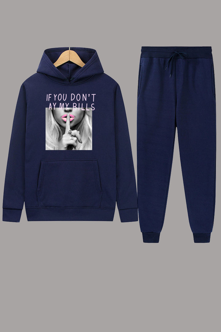 Women's hoodie and jogger pants set with a provocative print design Lune London