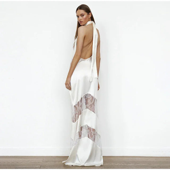 Robe Maxi Élégante pour Femmes avec Finesse en Dentelle Séductrice Chic & Stil