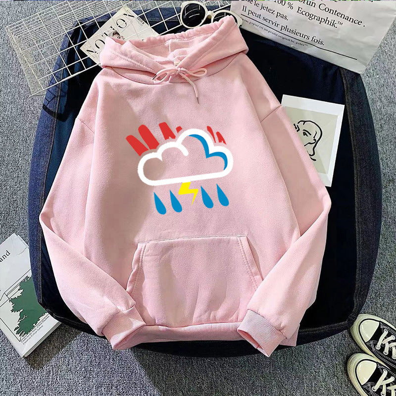 Women's hoodie with cheerful weather motif Chic & Stil