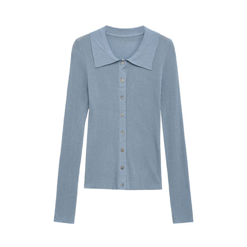Ladies fine cardigan with classic collar Lune London