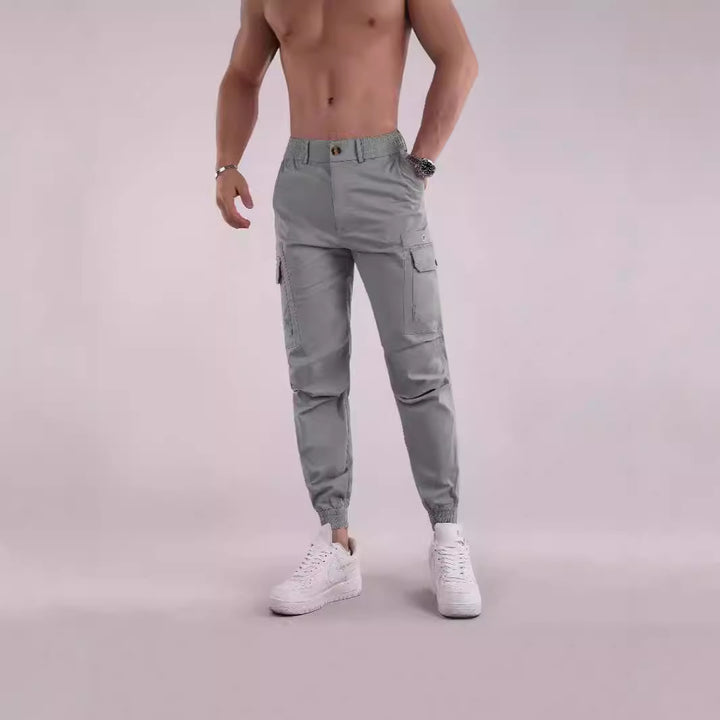 Men's cargo pants with functional pockets and elastic waist Lune London