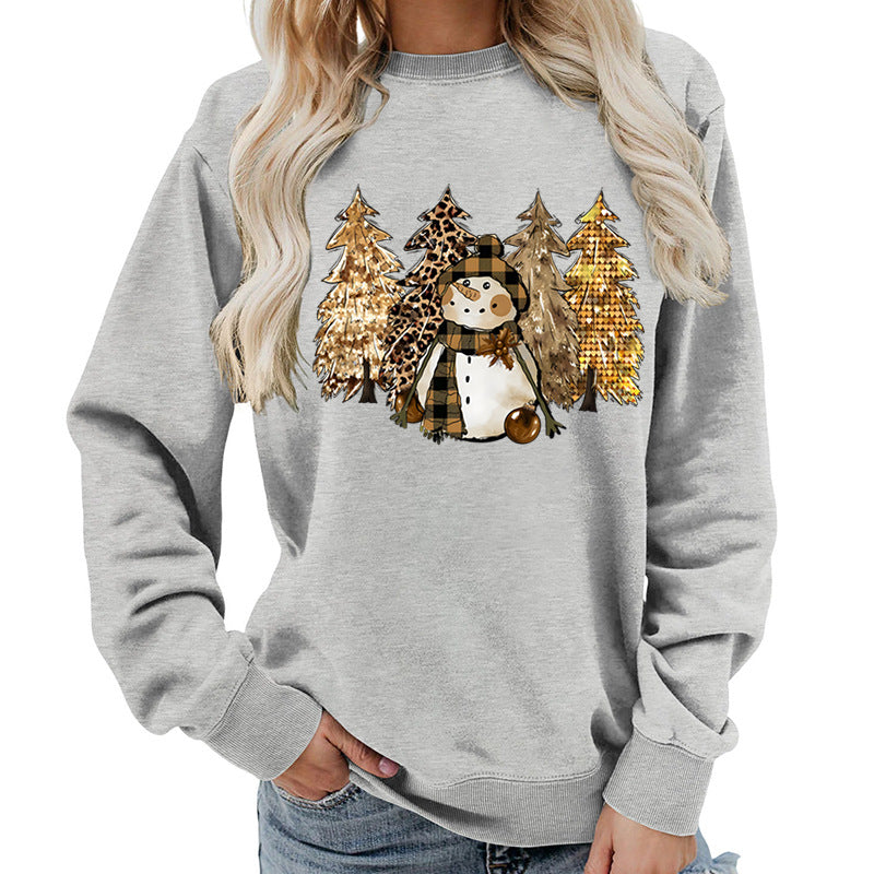 Sweatshirt pour femmes avec un design de bonhomme de neige créatif et une doublure douce Chic & Stil
