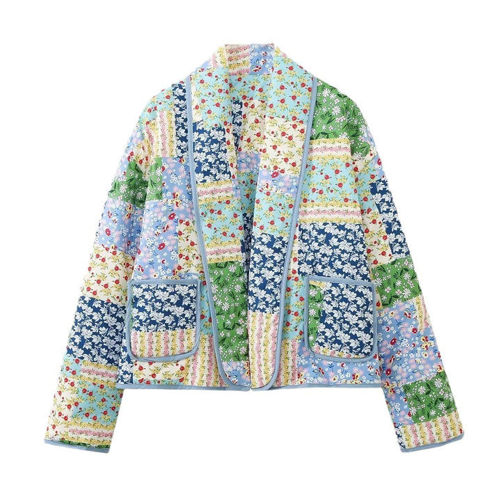 Veste kimono en patchwork pour femmes au design romantique avec poches pratiques Chic & Stil