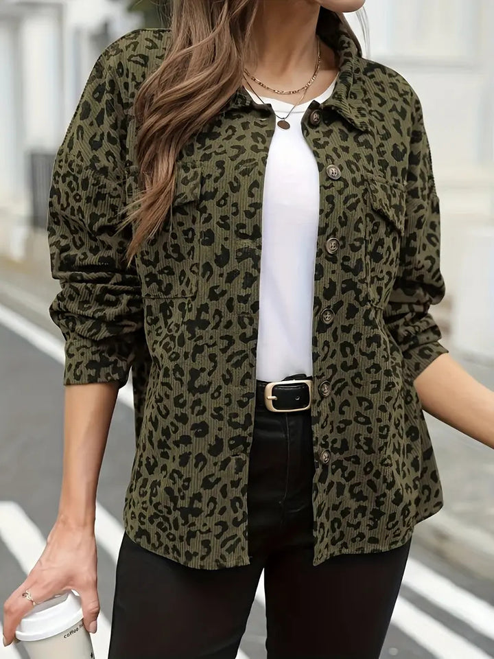 Flannel jacket for women with leopard print Lune London
