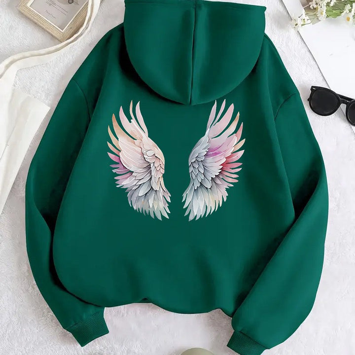 Women's hoodie with stylish angel wing design Chic & Stil