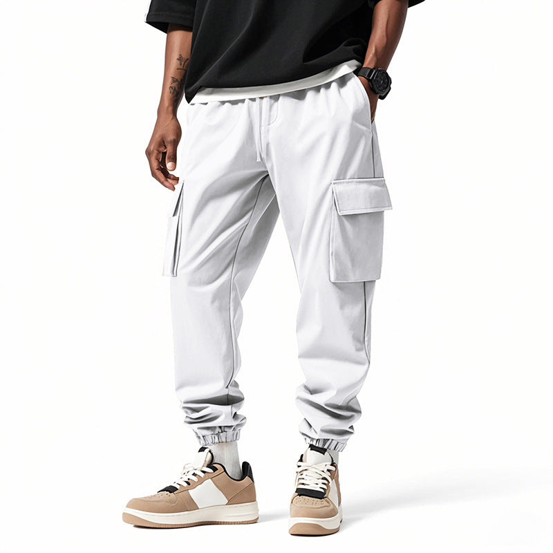 Men's cargo pants with elastic waistband and multifunctional pockets Lune London