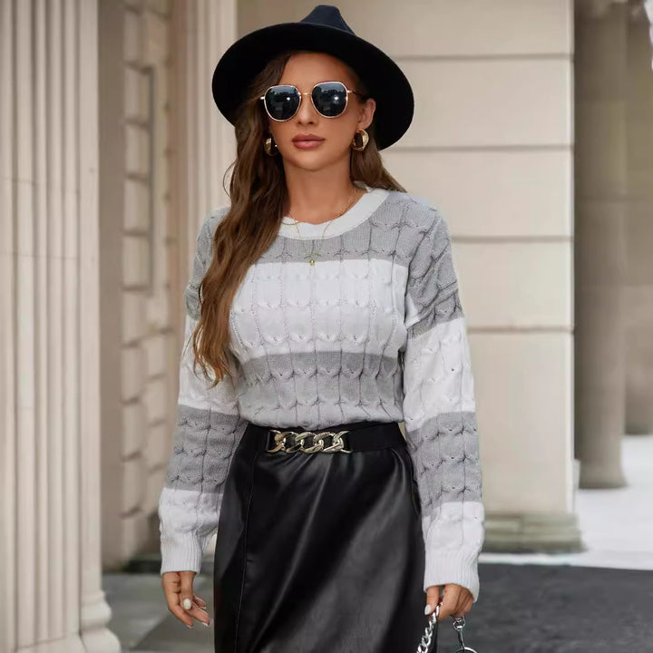 Knitted sweater for women with textured pattern Lune London
