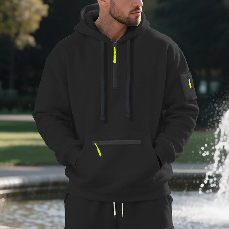 Men's casual hoodie with multifunctional zip pockets Lune London
