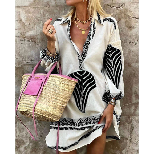 Women Boho-Chic Embroidered Midi Dress Lune London