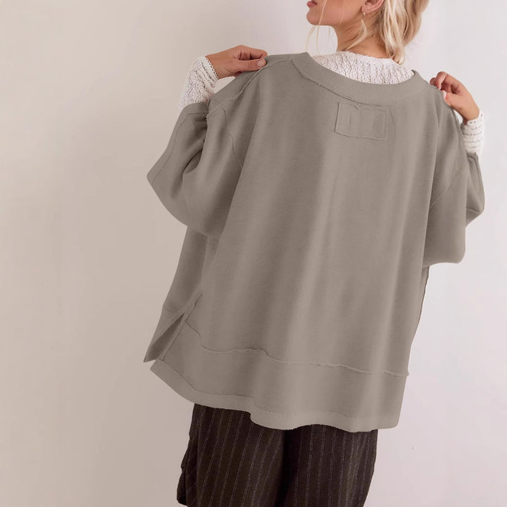 Women Oversized Sweatshirt with Open Sides Lune London