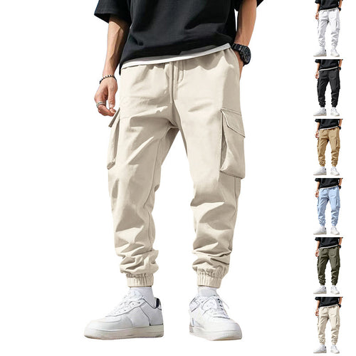Men's cargo pants with elastic waistband and multifunctional pockets Lune London