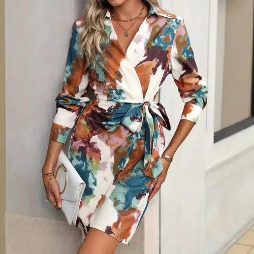 Wrap dress for women with elegant color gradient Lune London