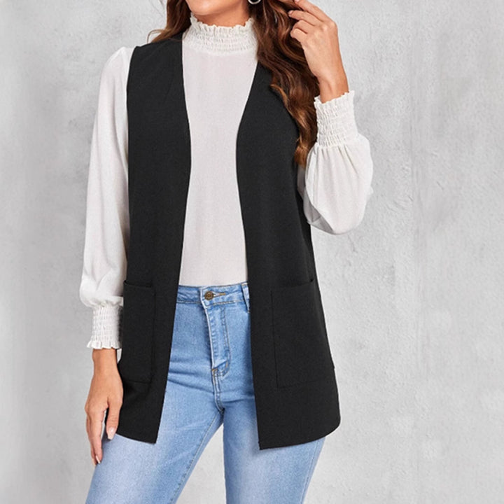 Gilet long réversible pour femmes avec poches Chic & Stil