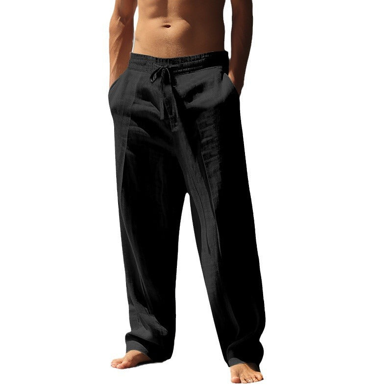 Casual linen pants for men with elastic waistband Lune London