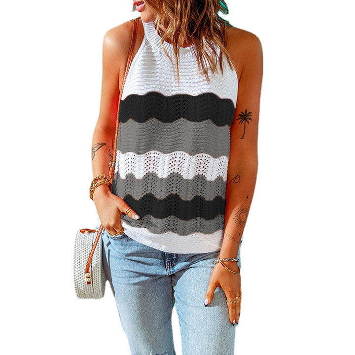 Women Casual Knitted Top with Trendy Color Change Lune London