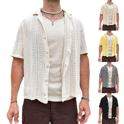 Short Sleeve Knit Shirt for Men Lune London