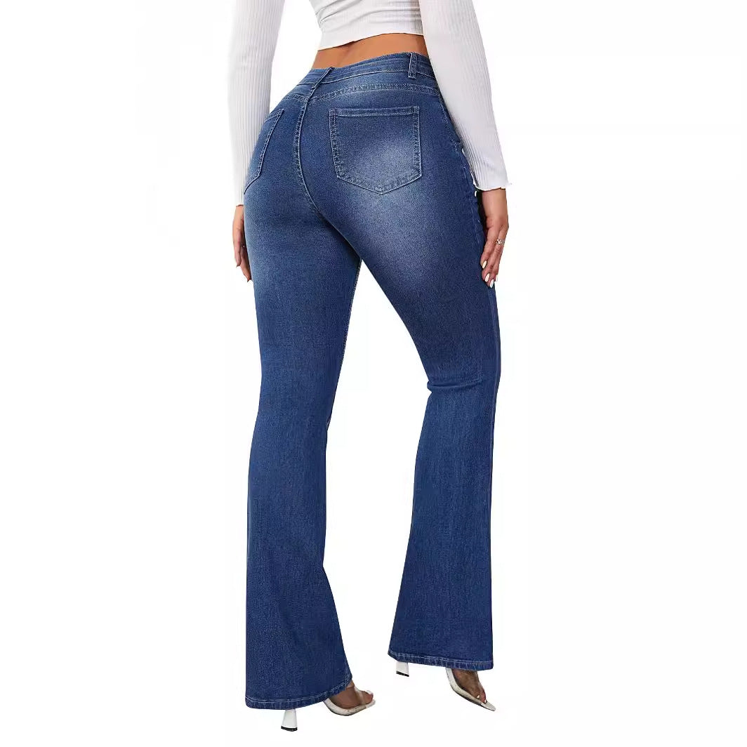 Women's Flared Jeans with High Waist and Comfortable Fit Lune London