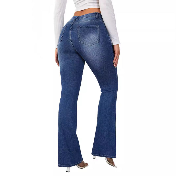 Women's Flared Jeans with High Waist and Comfortable Fit Lune London