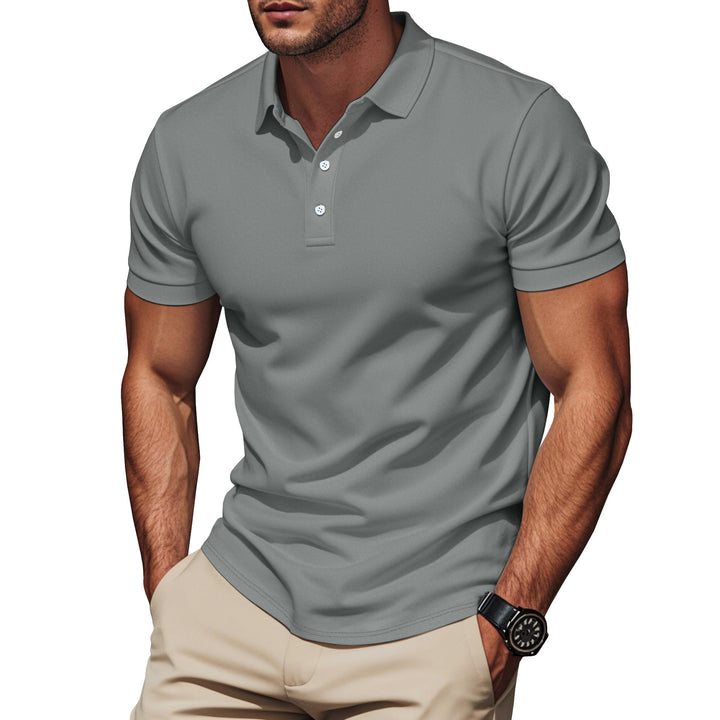 Fashion polo for men in breathable material with textured design Lune London