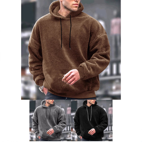 Men's Cozy Fleece Hoodie with Kangaroo Pocket and Adjustable Hood Lune London
