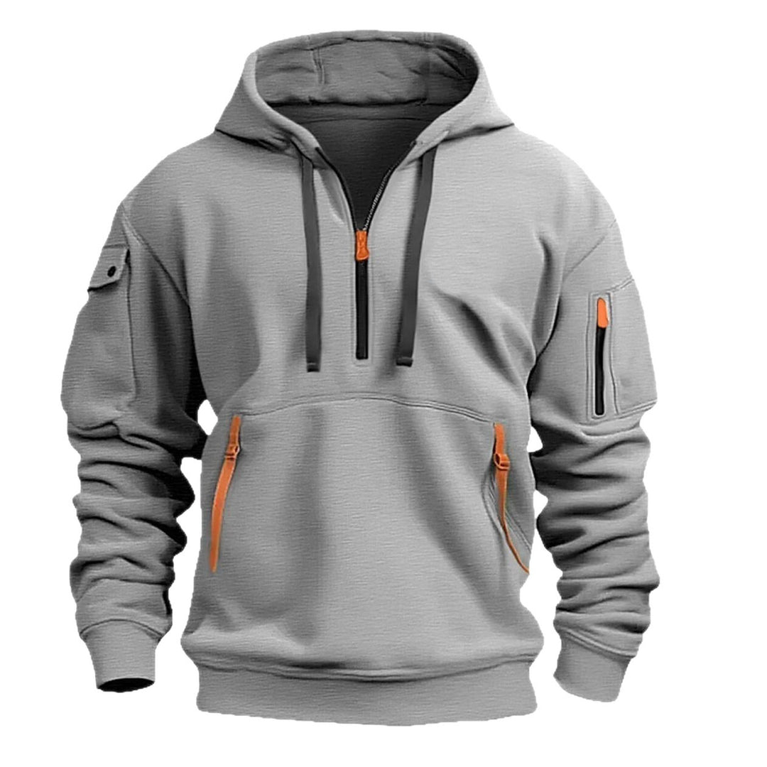 Functional hooded jacket for men with practical zippered pockets Lune London