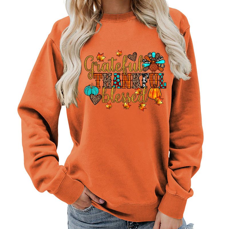 Sweatshirt pour femme avec motif de remerciement d'automne Chic & Stil
