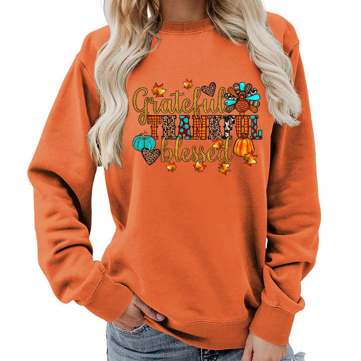 Sweatshirt pour femme avec motif de remerciement d'automne Chic & Stil