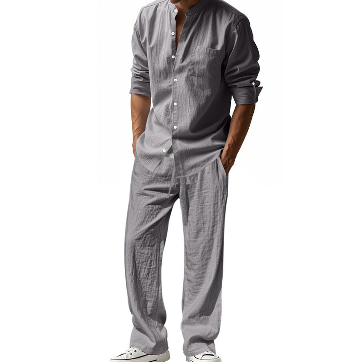 Linen leisure set for men with a modern cut and practical pockets Lune London
