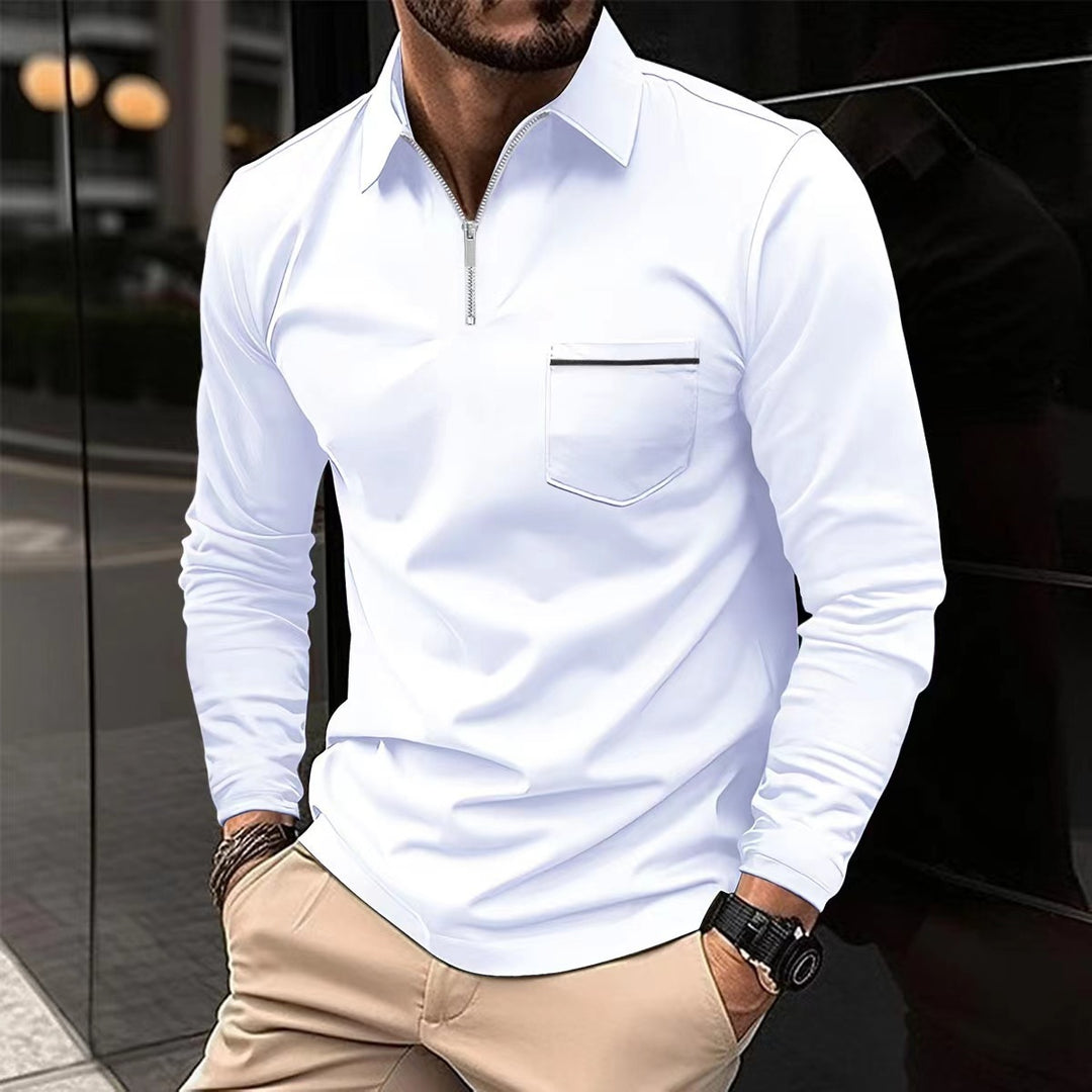 Men's long sleeve shirt with zipper and chest pocket Lune London