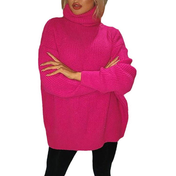 Oversized chunky knit turtleneck sweater for women Lune London