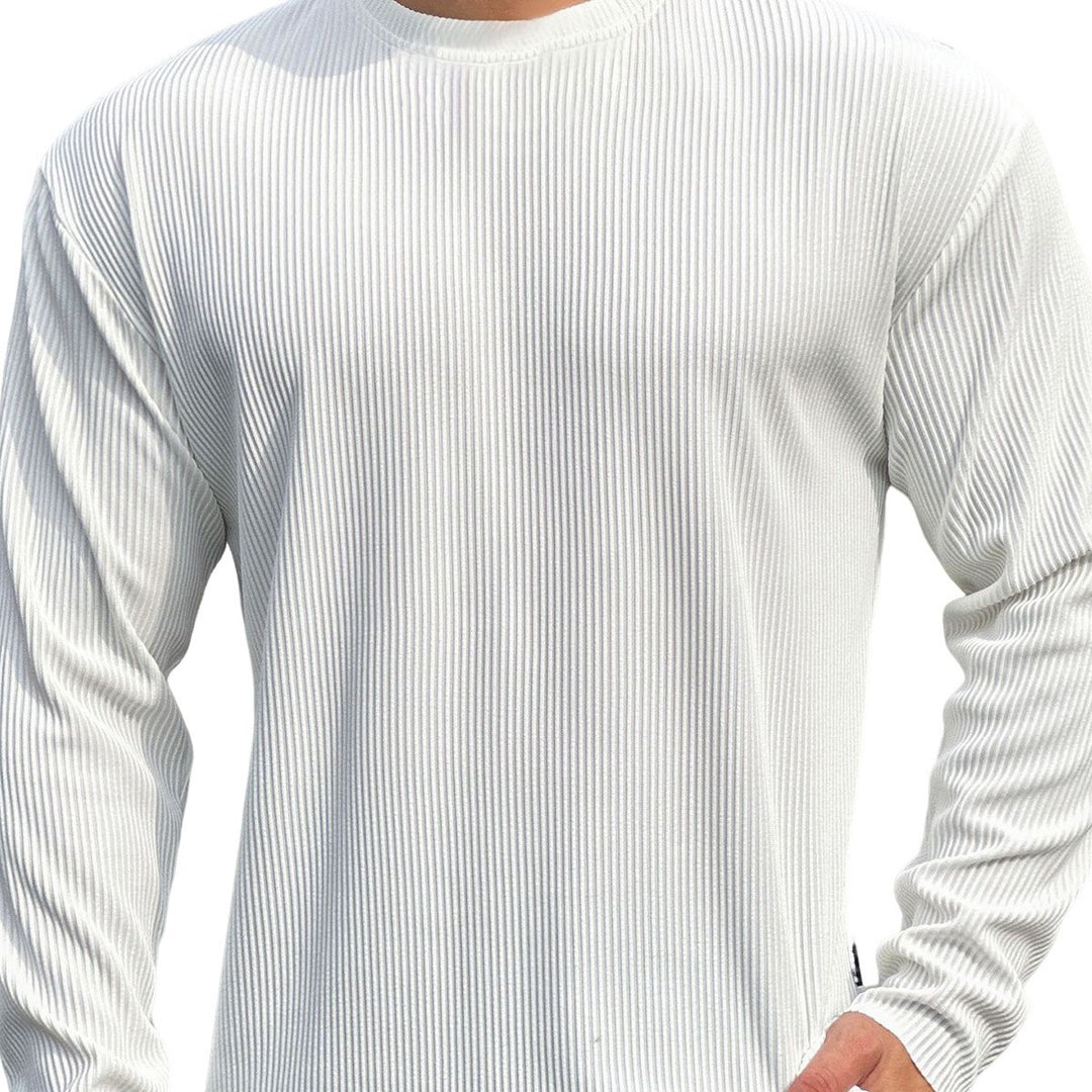 Fine knit pullover for men with textured rib pattern Lune London